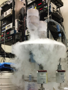 NASA’s Cryostat CS-500, pictured here as it cools down to cryogenic temperatures, was developed by GenH2 cofounder James Fesmire, when he headed the Cryogenics Test Laboratory at NASA’s Kennedy Space Center. Credit: NASA